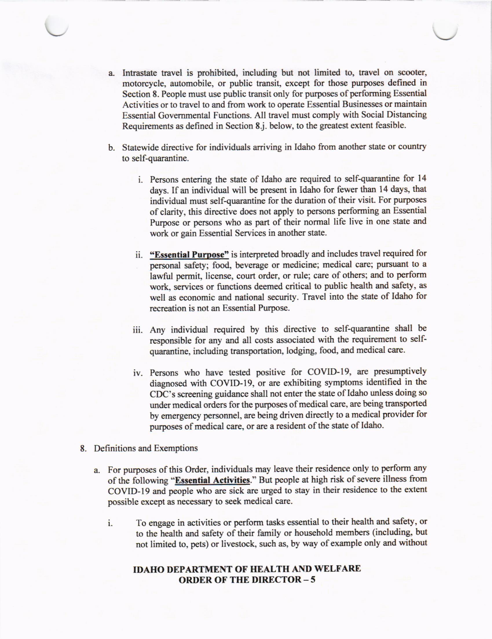 Order to Self Isolate005